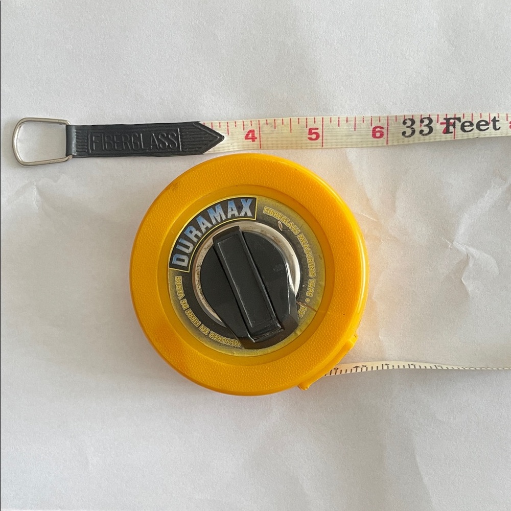 Duramax Fiberglass Soft Measuring Tape Retractable 33ft 10m